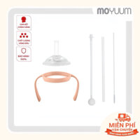 Bộ phụ kiện bình uống moyuum 5 chi tiết màu hồng san hô