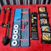 Bộ phụ kiện câu cá không kèm phao điện - 5 Phao  kèm hộp - Gác  2m1 - 5 trục buộc sẵn - 1 hộp lưỡi câu - thẻo buộc sẵn