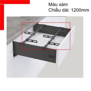 Bộ phụ kiện chia hộc tủ cho ray hộp Hafele 1200mm 552.49.429
