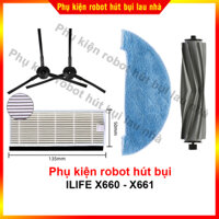 Bộ phụ kiện chổi cạnh lọc bụi khăn lau chổi chính robot hút bụi ILIFE X660 - X661