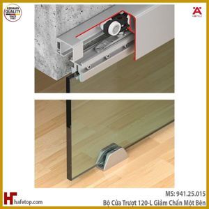 Bộ Phụ kiện cửa trượt 120L  Giảm chấn và tự đóng một bên Hafele 941.25.015