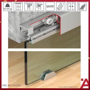 Bộ Phụ kiện cửa trượt 120L  Giảm chấn và tự đóng một bên Hafele 941.25.015