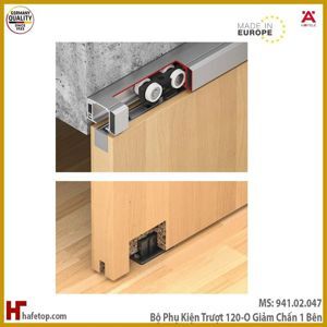 Bộ Phụ kiện cửa trượt 120O Giảm chấn và tự đóng một bên Hafele 941.02.047