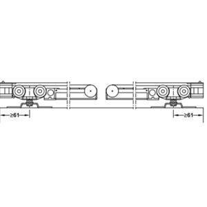 Bộ Phụ kiện cửa trượt 120P Giảm chấn và tự đóng hai bên Hafele 941.02.039