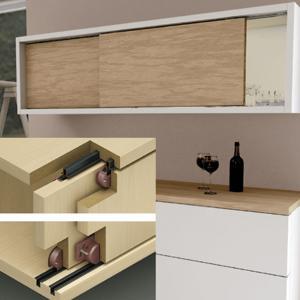 Bộ phụ kiện cửa trượt 3 cánh 10kg Hafele 494.00.141