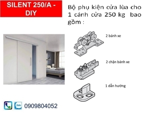 Bộ phụ kiện cửa trượt silent Hafele 489.40.027
