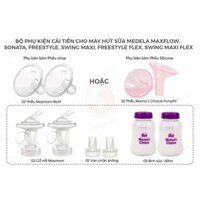 Bộ phụ kiện hút sữa cho Máy Medela Pump MaxFlow Phễu silicon - Phễu nhựa chính hãng an toàn