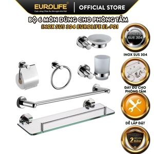 Bộ phụ kiện inox 6 món trong phòng tắm Eurolife EL-P01