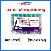 Bộ phụ kiện máy khoan mài điện mini cầm tay 343 chiếc đa năng dùng quay, mài, đánh bóng gỗ