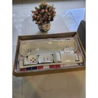 Bộ phụ kiện nhà tắm 6 món, nhựa trắng