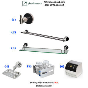 Bộ phụ kiện phòng tắm inox ARCHI R05