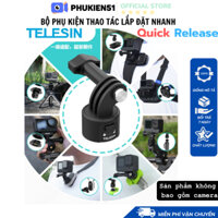 Bộ Phụ Kiện Quick Release Telesin đeo ngực, đeo cổ kẹp balo , kẹp ghi đông kim loại