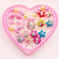 Bộ phụ kiện trang sức kèm hộp gồm dây chuyền vòng tay bông tai nhẫn công chúa Elsa vòng cổ trang điểm elsa cho bé gái