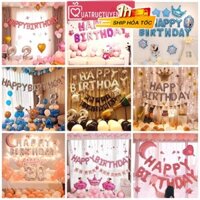 Bộ phụ kiện trang trí Sinh nhật bóng hơi và chữ - Tặng bơm bóng, băng keo