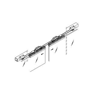 Bộ phụ kiện trượt đồng bộ cửa kính Hafele 941.02.005