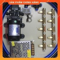 Bộ phun sương 10 béc - bơm tăng áp mini - máy bơm nước mini 12v4,6A - CS 5L/phút