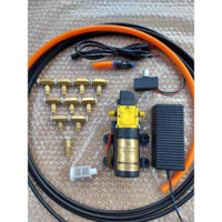 Bộ phun sương bơm đơn Sinleader 15m ống và 10 béc đồng kèm điều tốc và lọc rác