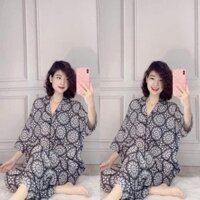 Bộ Pijama cánh dơi hoạ tiết tròn