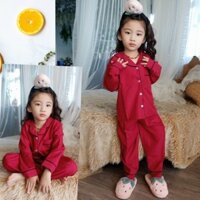 Bộ pijama cho bé trai chất lụa dài tay cho bé Binbon Kids, Bộ đồ ngủ pizama dài tay cho bé trai bé gái từ 6-28kg