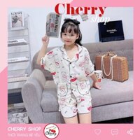Bộ pijama cộc đùi dành cho bé gái lụa mango,nhiều mẫu đẹp nhẹ mát lịm luôn