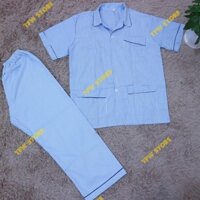 Bộ Pijama Cộc Tay - Bộ Kẻ Nam Trung Niên