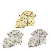 Bộ Pijama Cộc Tay Cho Bé In Hình Mặt Gấu, Bộ Pijama Chất Đũi Siêu Thoáng Mát Cho Bé Từ 10-27kg