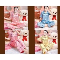 Bộ pijama Gấm màu sắc xinh sắn cho chị em từ 50kg đến 65kg