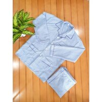 Bộ pijama kẻ sọc trung niên áo dài quần dài hàng đẹp đủ số
