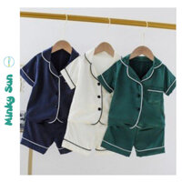 Bộ Pijama Lụa Cộc Tay Cho Bé Từ 6-27kg