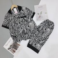 Bộ Pijama Lụa Mango - Đồ Bộ Mặc Nhà Ngắn Tay Quần Lửng Thu Đông Chất Vải Mềm Mại - Hàng Cao Cấp Có Size