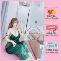 Bộ Pijama Lụa Nữ Mặc Nhà - Đồ Ngủ Lụa Satin Cao Cấp Áo 2 dây Quần Dài Phối Ren Sexy Free Size 40kg - 60kg [Có Quà Tặng]