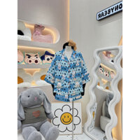 BỘ PIJAMA MONYBEAR ĐÙI THỎ TRẮNG SỌC XANH NGANG ( kèm BỊT MẮT )