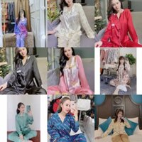 🔊🔊BỘ PIJAMA TAY DÀI QUẦN DÀI LỤA SATIN FREESIZE (40-58KG), ĐỒ BỘ SAU SINH ,ĐỒ BỘ MẶC NHÀ🔊🔊