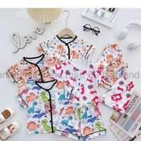 Bộ Pijama Tay Ngắn Thun Lạnh Mềm Thoáng Khí In Họa Tiết Con Vật Dễ Thương Cho Bé Trai - Bé Gái