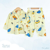 Bộ Pijama trẻ em dài tay họa tiết Xe cảnh sát BXCS09 đồ ngủ Tole Lanh mát mẻ (11-27kg)