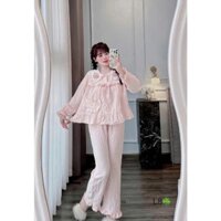 BỘ PIJZAMA ĐŨI CHARM THỎ MỀM TAY DÀI QUẦN DÀI CÓ TÚI QUẦN FREESIZE 4 mùa mềm mịn
