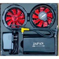 Bộ Pin + Áo điều hòa Japan gồm Pin 50.000mah 18V + 2 quạt gió 9 cánh + sạc fullbox hoạt động 12-18h