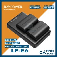 Bộ Pin Sạc Máy Ảnh Ravpower Cho Canon LP-E6, LP-E6N Chính Hãng Ravpower