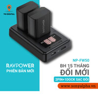 BỘ PIN SẠC RAVPOWER NP-FW50 (2 PIN + 1 SẠC ĐÔI) FOR SONY MỚI 100%