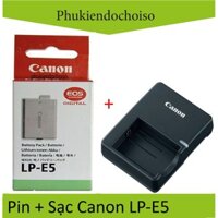 Bộ pin sạc thay thế 1 Pin 1 Sạc máy ảnh Canon LP-E5