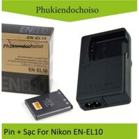 Bộ pin sạc thay thế 1 Pin 1 Sạc máy ảnh Nikon EN-EL10