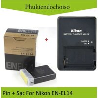 Bộ pin sạc thay thế 1 Pin 1 Sạc máy ảnh Nikon EN-EL14