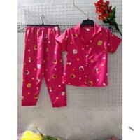 bộ pizama lụa búp bê hồng