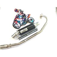 Bộ pô ahm đen full cổ INOX THẲNG WAVE, SI, CUP, DREAM, EXCITER, WINER, SONIC, RAIDER FI, SATRIA, GSX