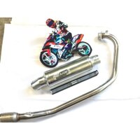 Bộ pô ahm TRẮNG full cổ INOX THẲNG WAVE, SI, CUP, DREAM, EXCITER, WINER, SONIC, RAIDER FI, SATRIA, GSX