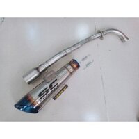 Bộ pô sc xéo ĐUÔI XANH full cổ INOX thẳng gắn nhiều loại xe