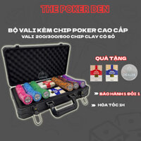 Bộ poker chips có số, vali chip poker cao cấp phỉnh poker set clay lõi thép Tournament Poker- The Poker Den
