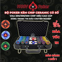 Bộ poker kèm chip poker có số cao cấp, phỉnh poker chips có số gốm ceramic EPT chuyên nghiệp - 1996V Poker Shop