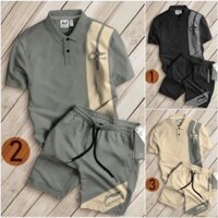 Bộ Polo Nam Lining Chất Poly Cá Sấu, Bộ Quần Áo Cổ Bẻ Mùa Hè Phối Họa Tiết Lining Phong Cách