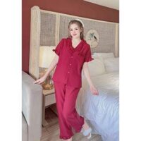 Bộ pyjama, bộ đồ mặc ở nhà (cộc-dài) cổ vest bèo chất xốp trơn màu siêu xinh